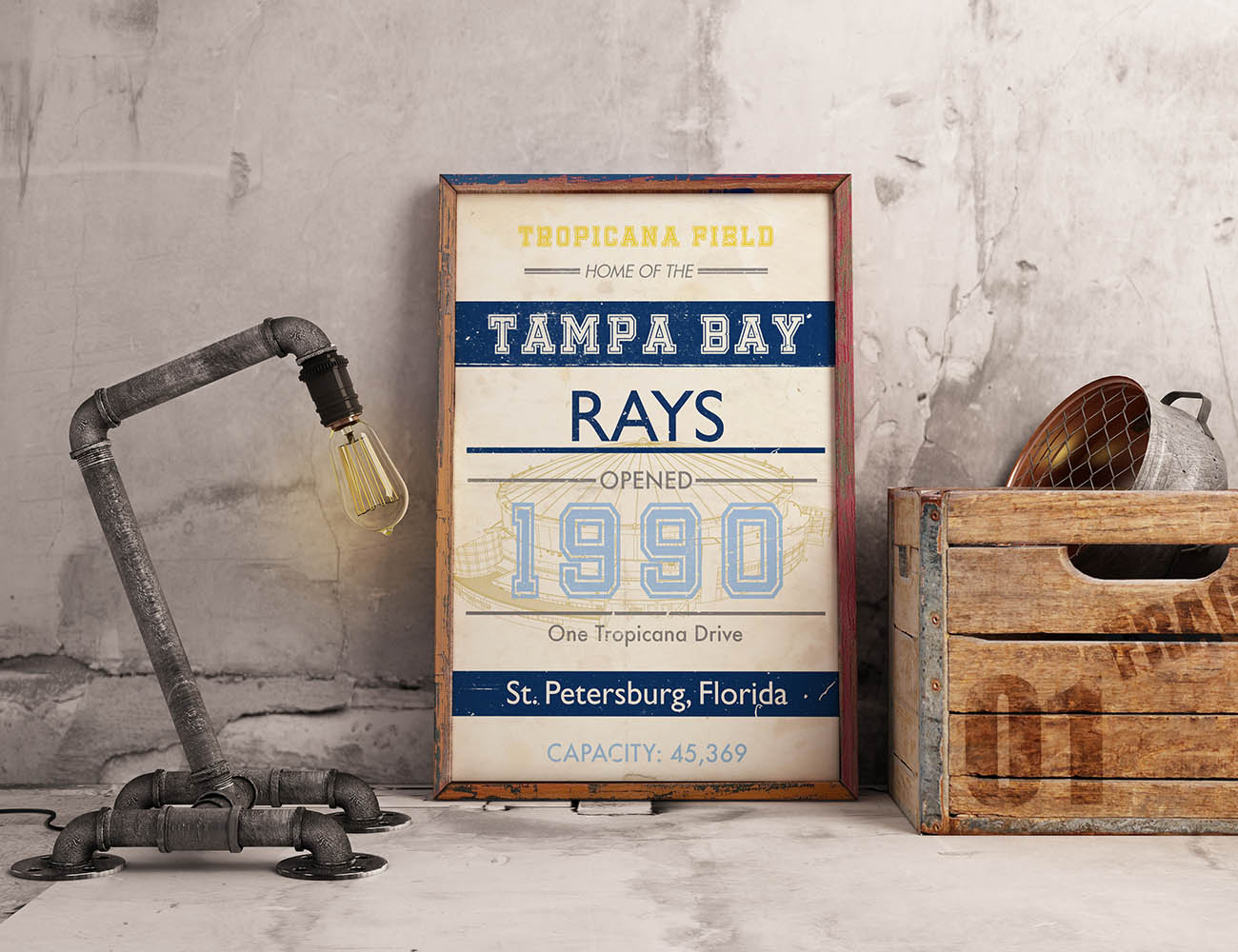 Tropicana Field Baseball Stadium Print, Tampa Bay Rays Baseball