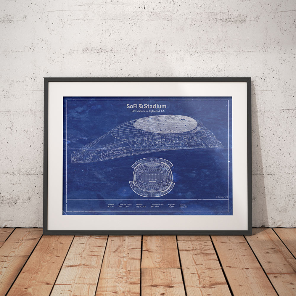 Los Angeles Chargers - SoFi Stadium Vintage Football Print